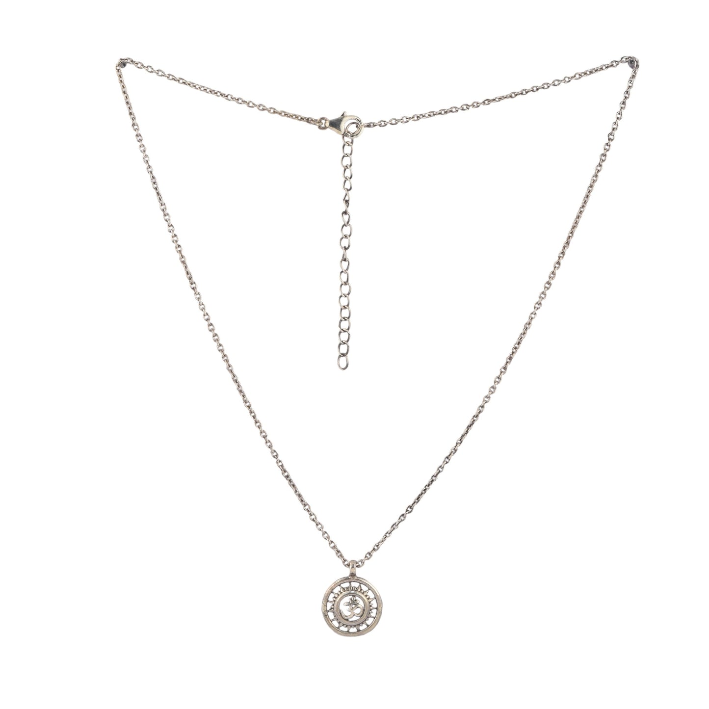 Silver Mandala Ganesha Pendant With Chain