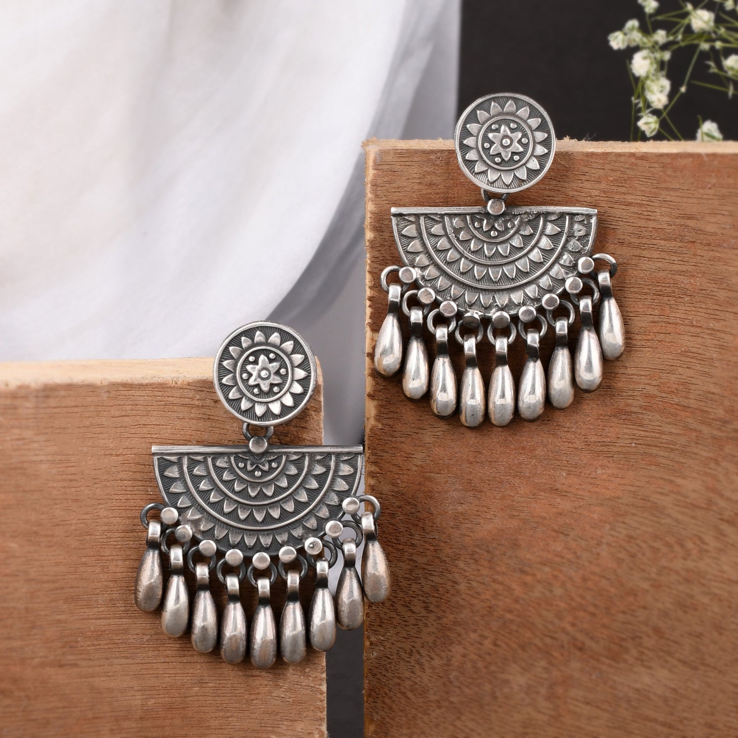 Half Sphere Droplet Jhumka Earrings