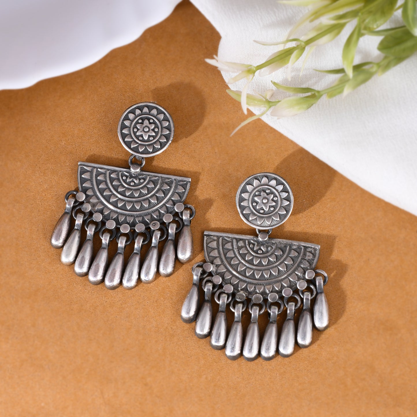 Half Sphere Droplet Jhumka Earrings