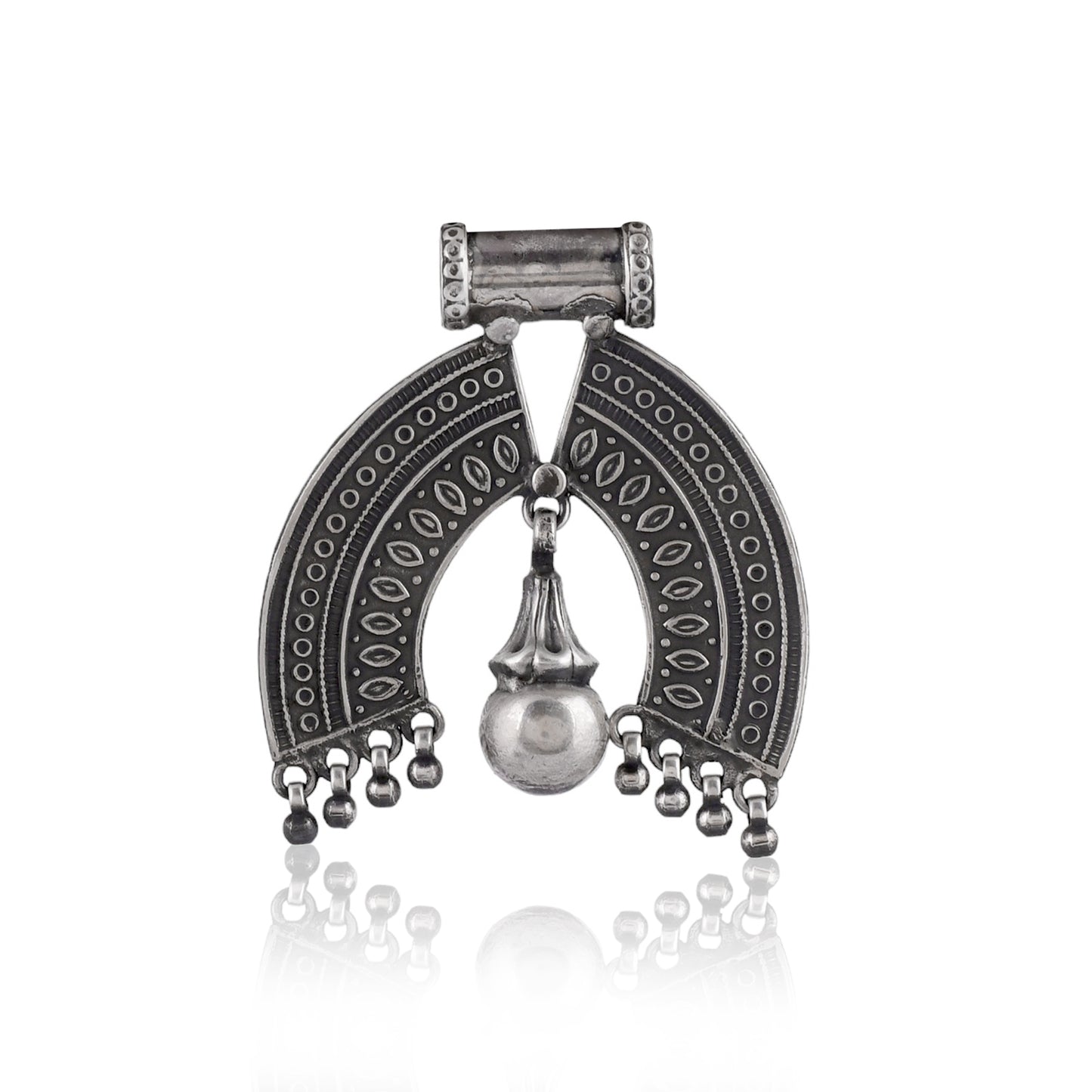 Boho Bell Arch Silver Pendant