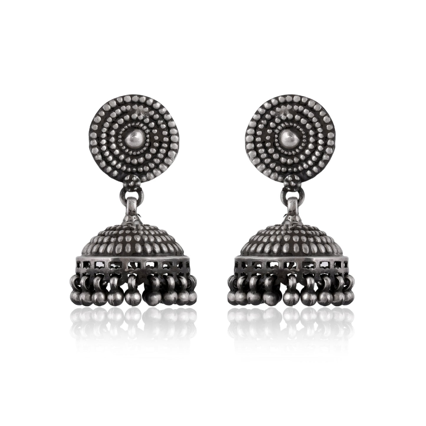Silver Jalebi Jhumka Earrings