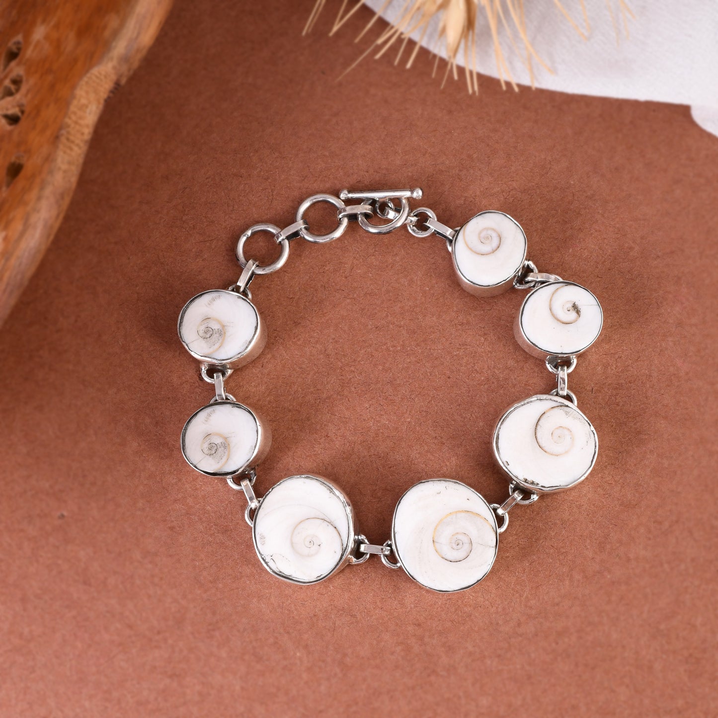 Silver Sea Shell Drop Bracelet