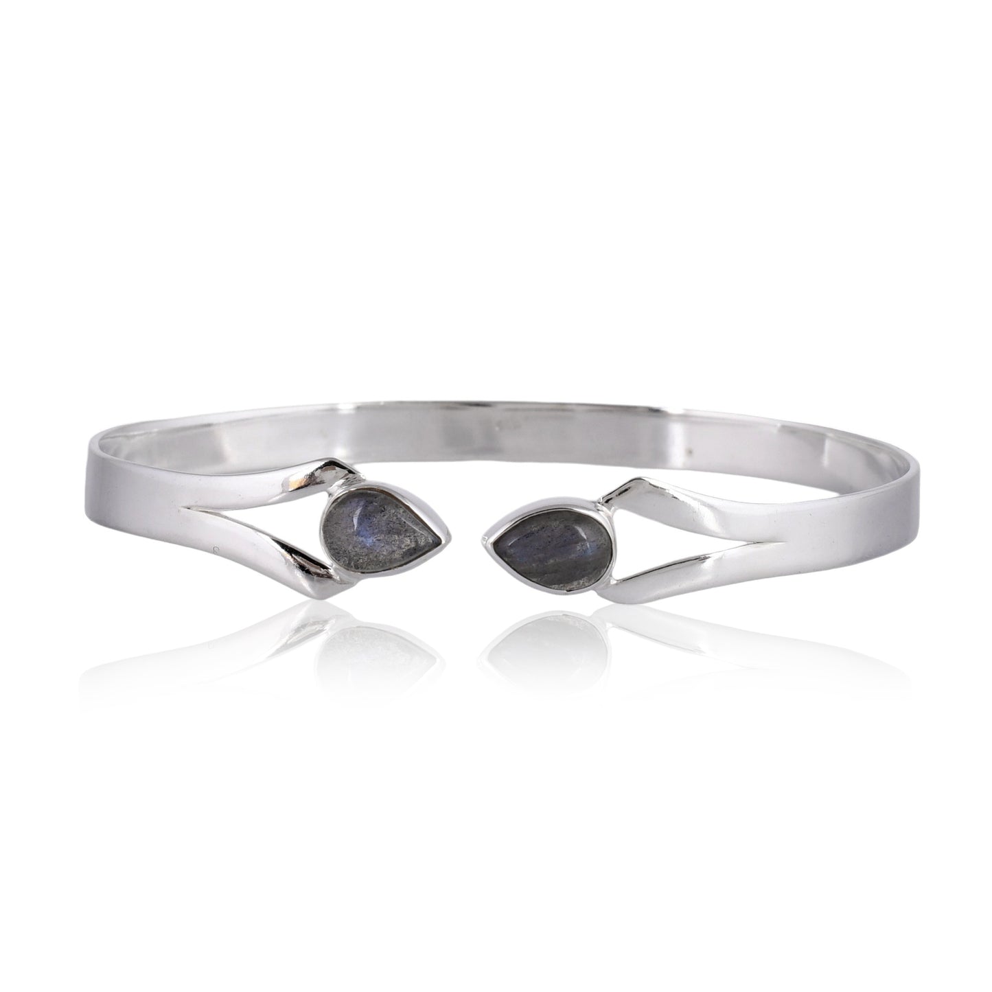 Silver Labradorite Openable Kada Bangle/Bracelet