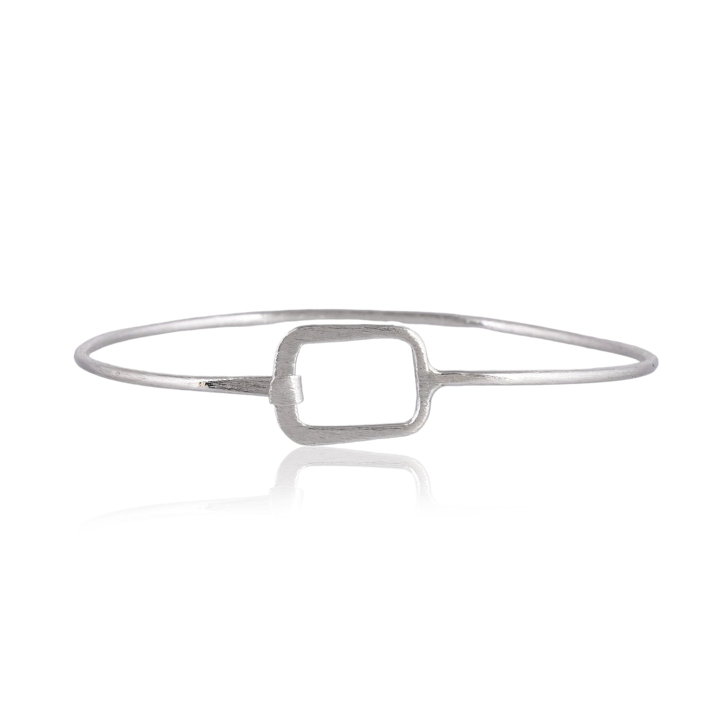 Square Knot Silver Cuff Bangle