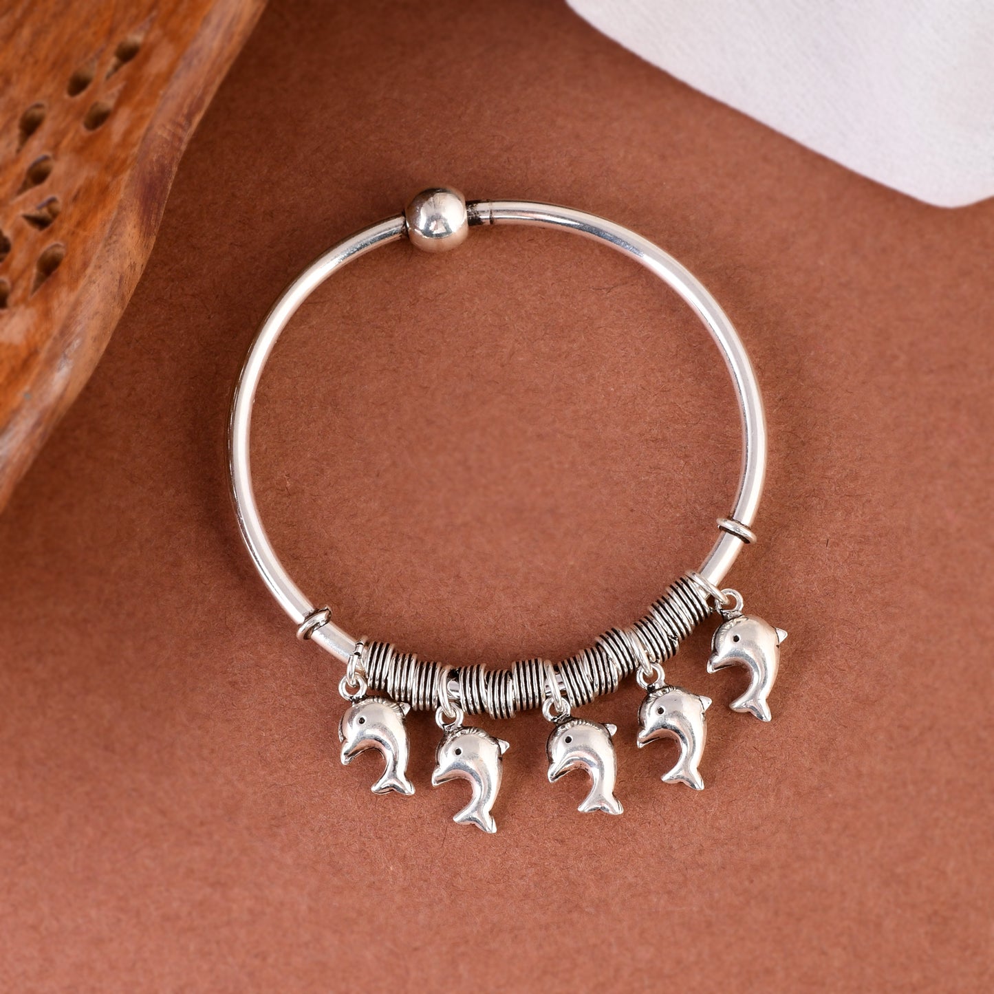 Silver Dolphin Charm Bracelet/Bangle