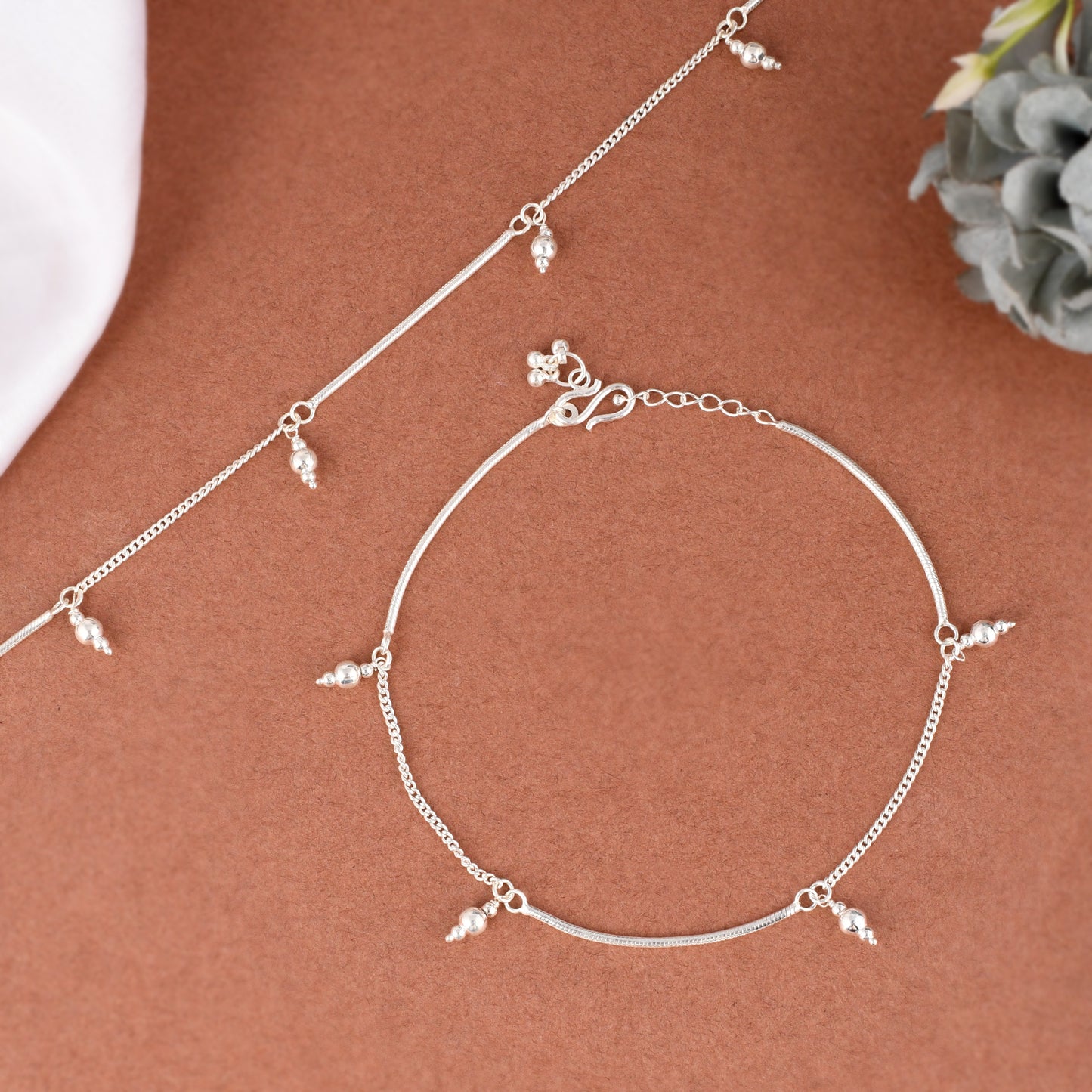 Silver Bells Droplet Anklet