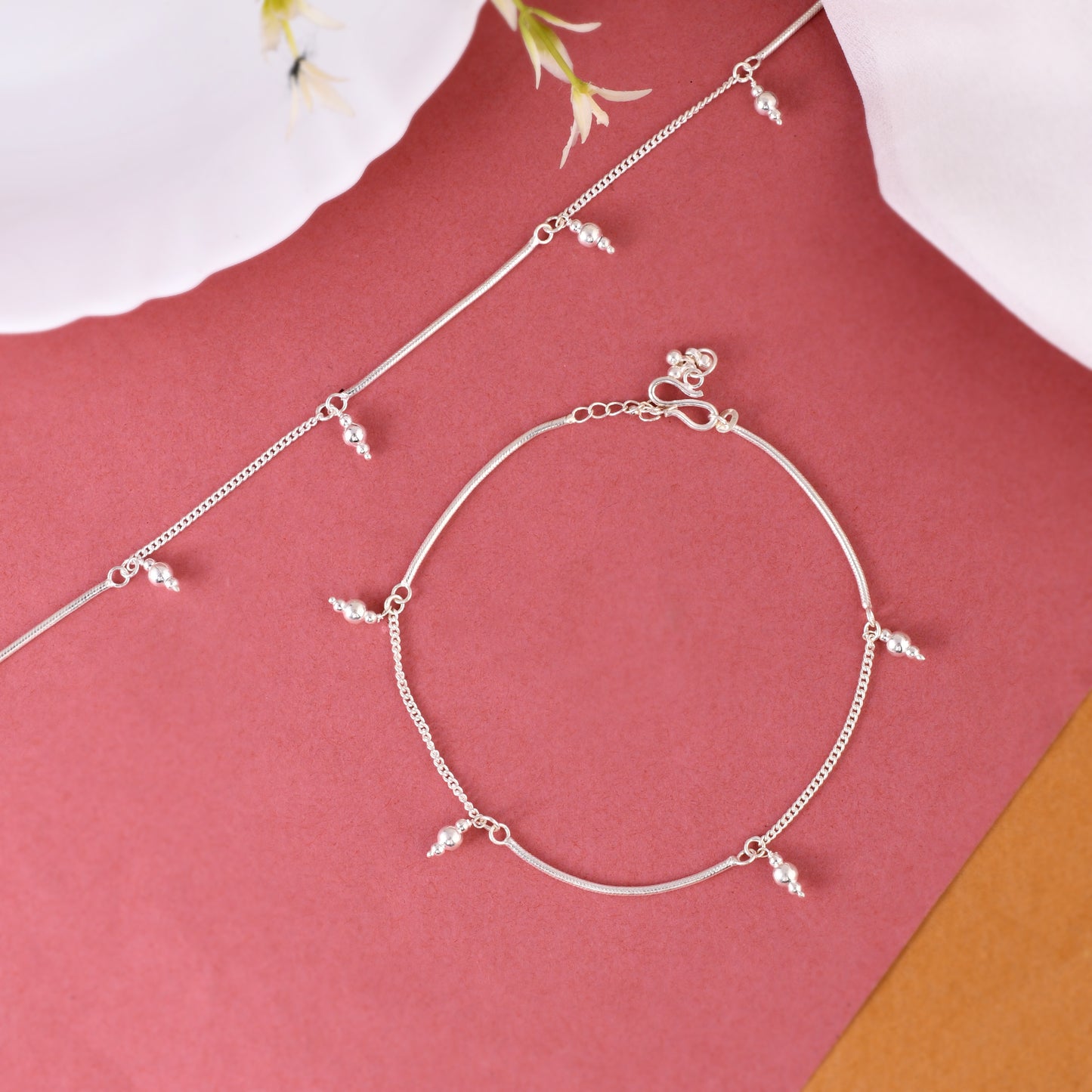 Silver Bells Droplet Anklet
