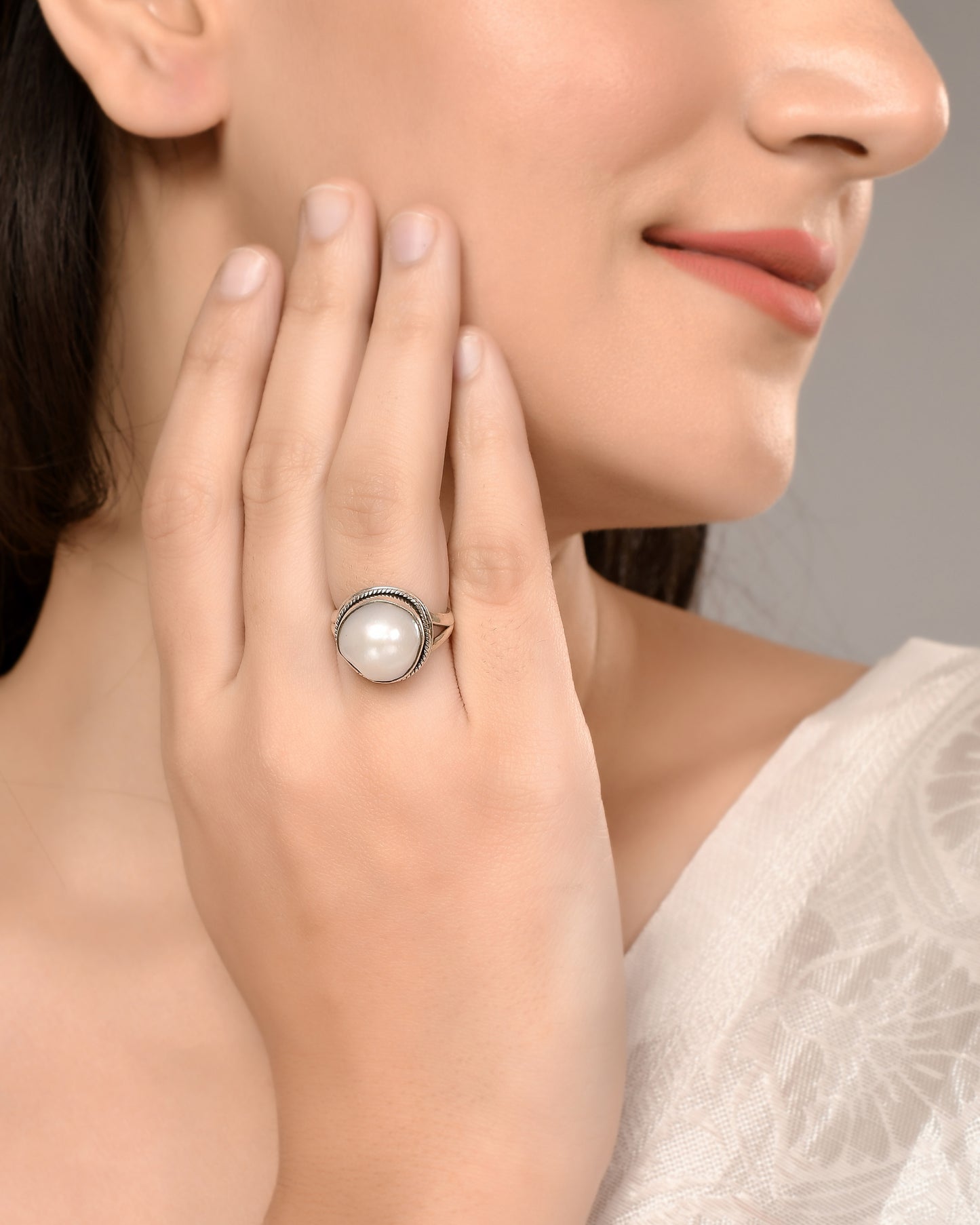 Silver Freshwater Pearl Ring