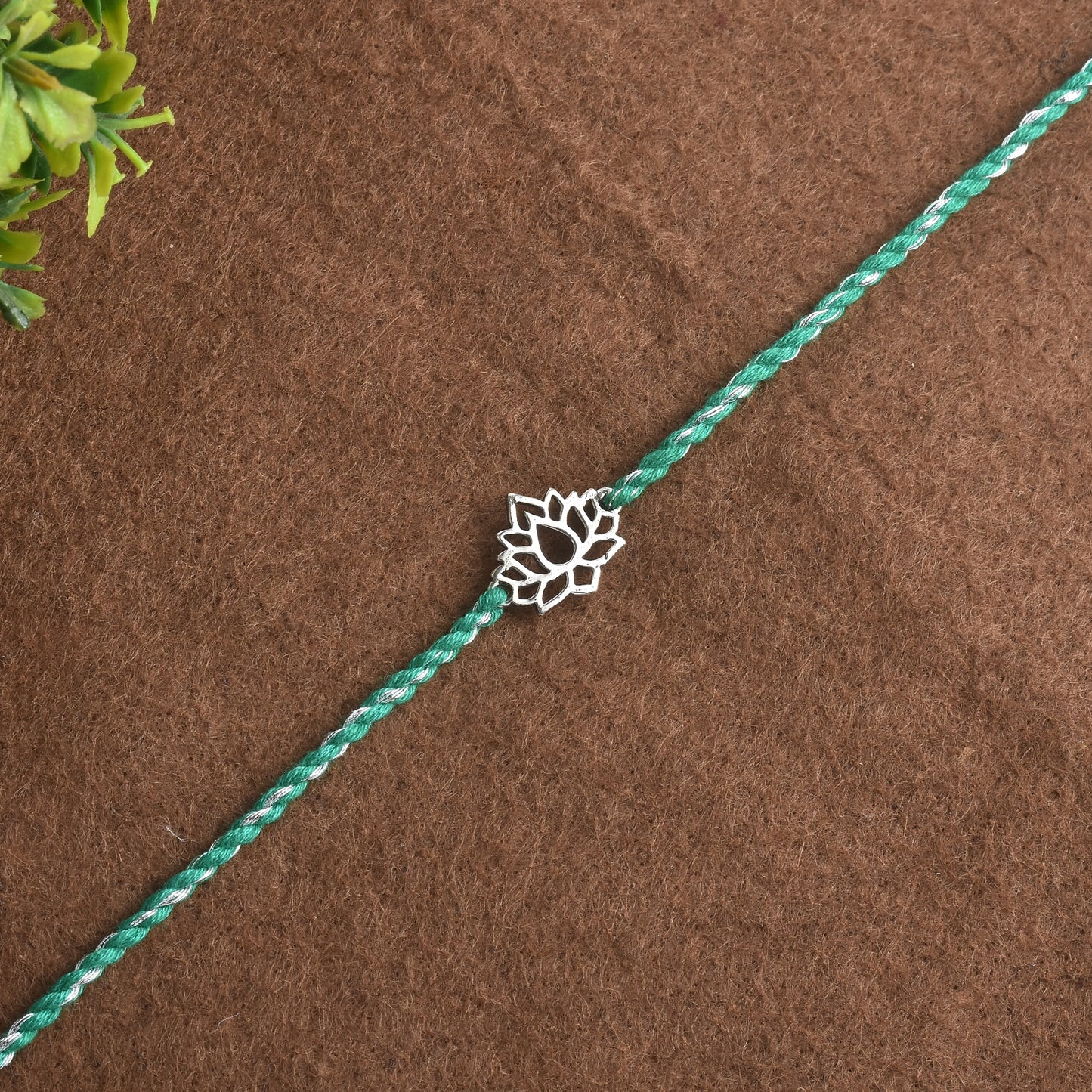 Silver Lotus Flower Rakhi