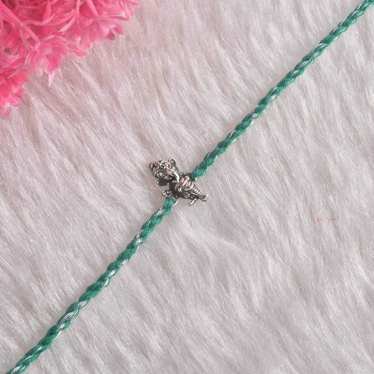 Silver Little Ganesha Idol Rakhi