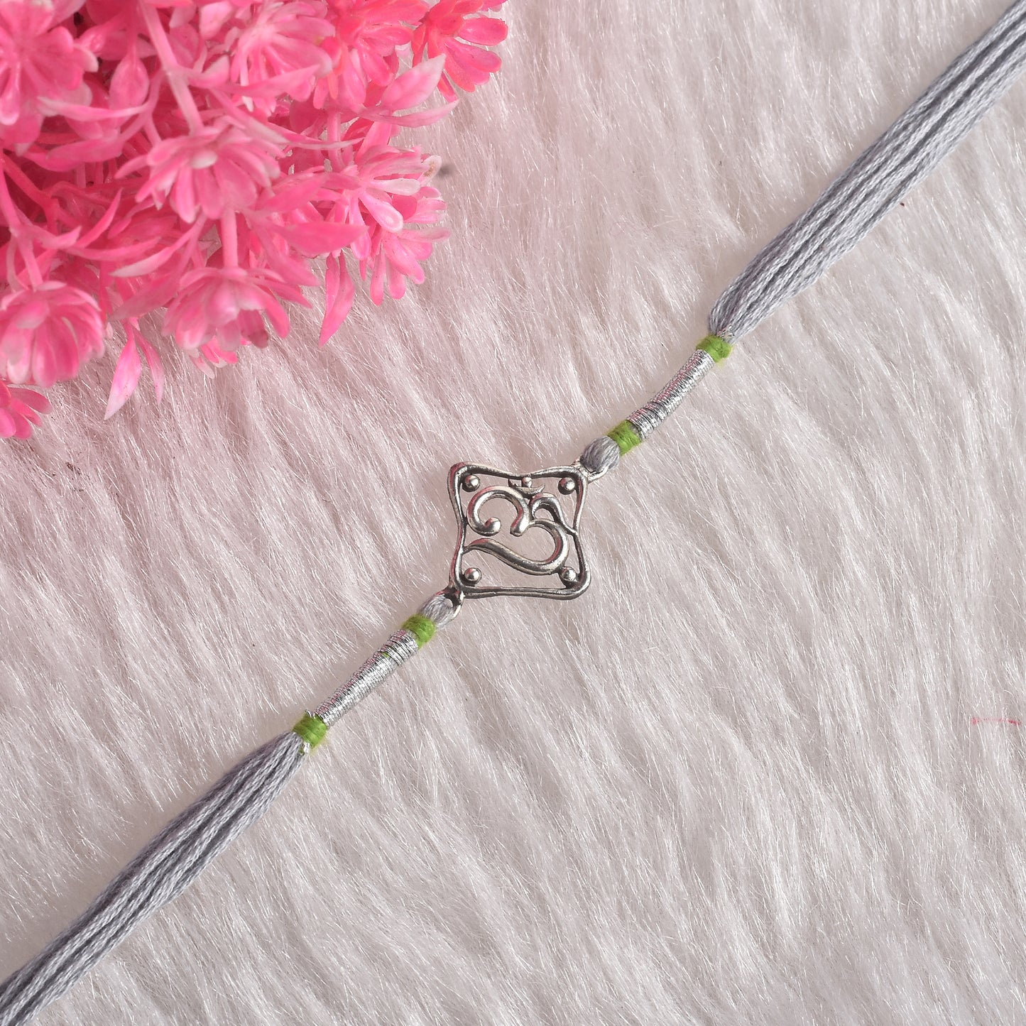 Silver Om Symbol Rakhi