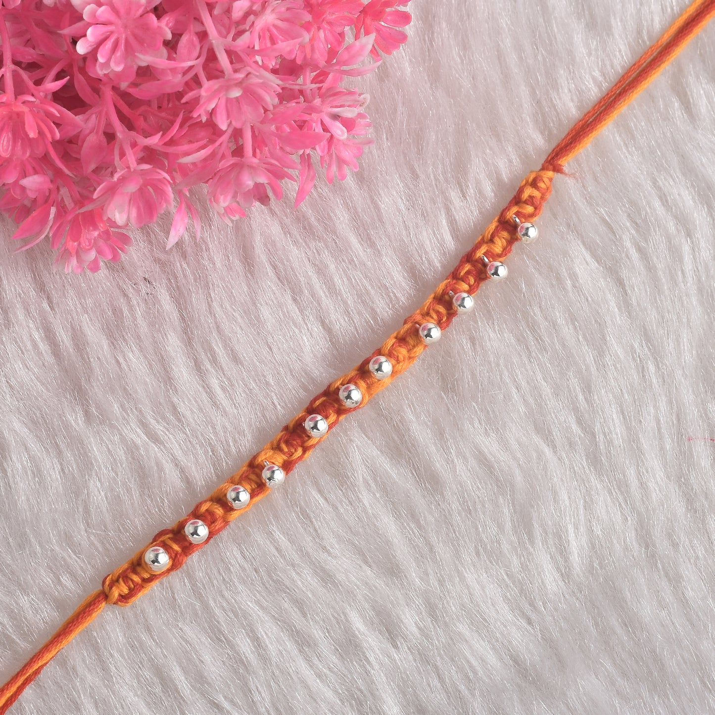 Silver Ball Beads Rakhi