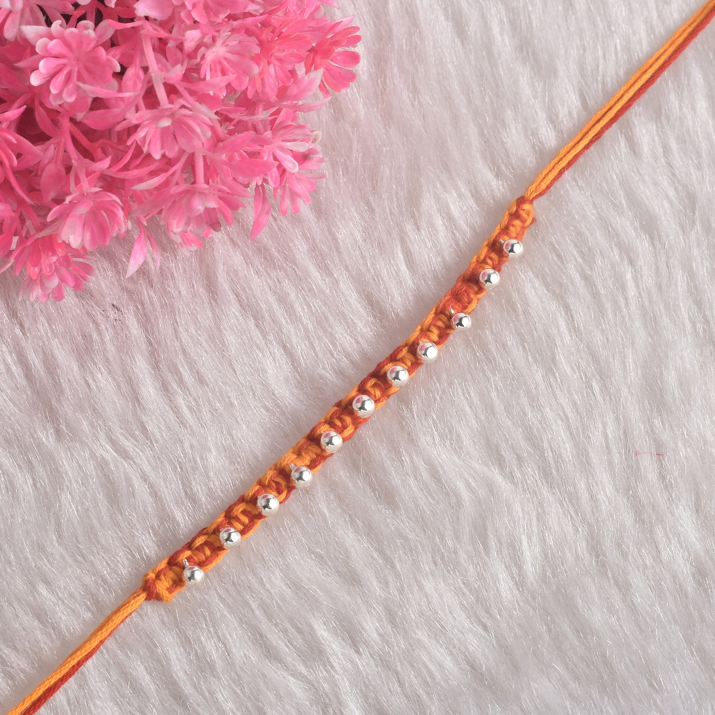 Silver Ball Beads Rakhi