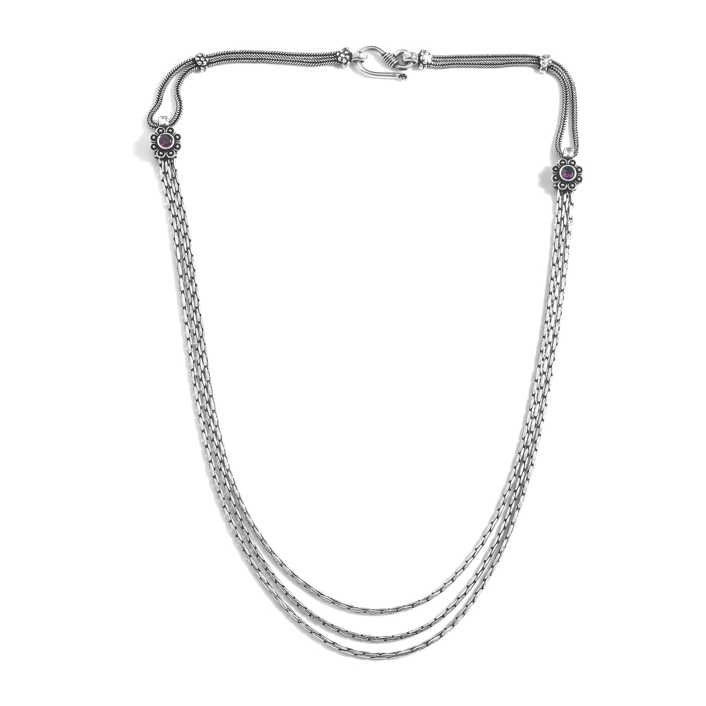 Silver Links Tri layered Neckchain