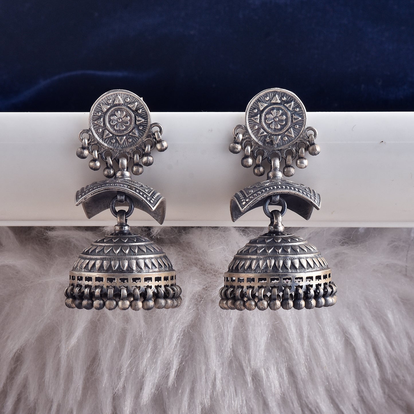 Floral Mandala Bells Jhumka Earrings