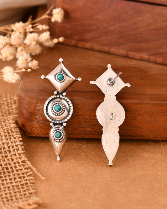 Tribal Noor Turquoise Stud Earrings