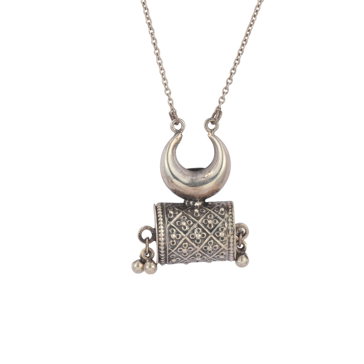 Silver Laxmi Openable Box Pendant With Chain