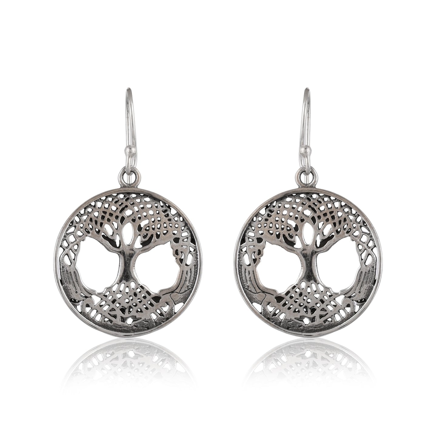 Silver Life of Tree Dangle Earrings