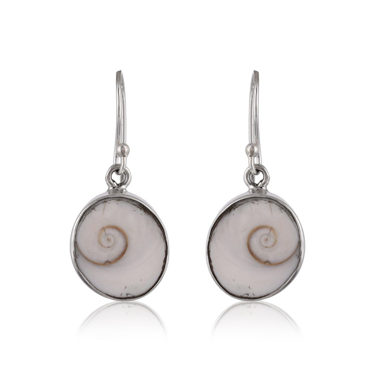 Silver Sea Shell Dangle Earrings