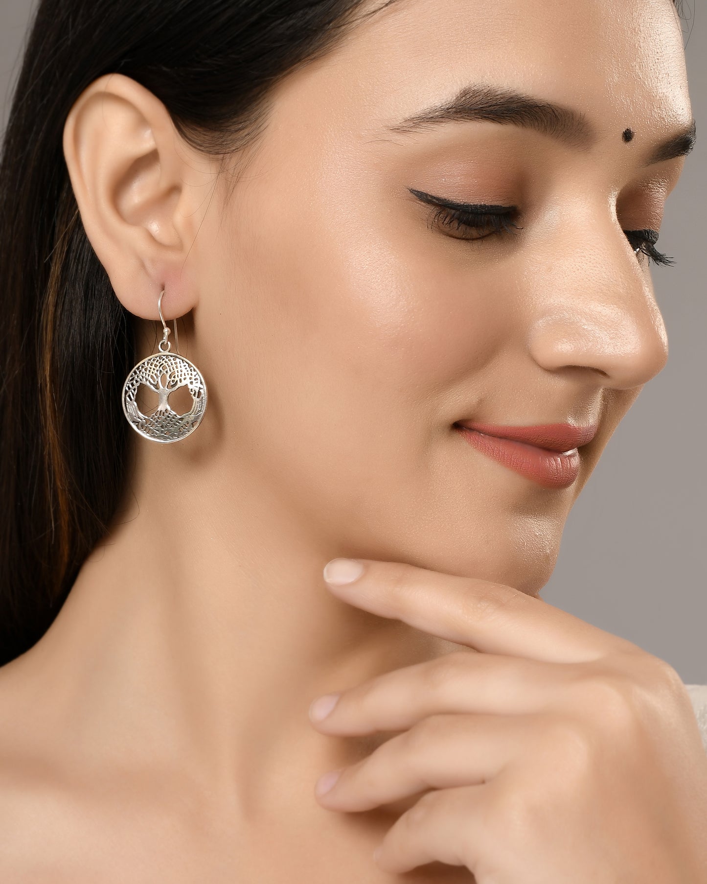 Silver Life of Tree Dangle Earrings