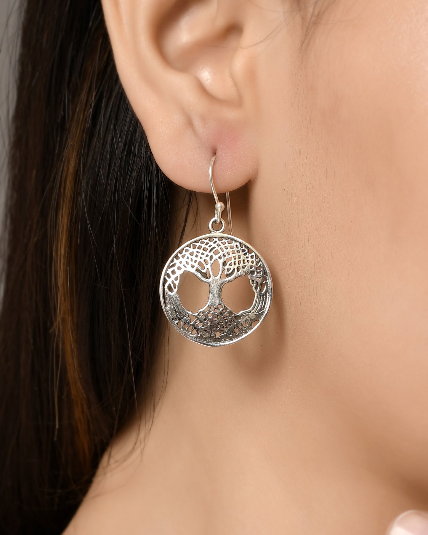 Silver Life of Tree Dangle Earrings