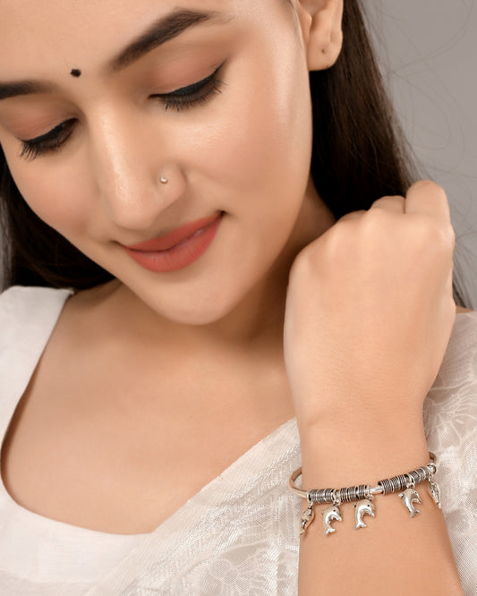 Silver Dolphin Charm Bracelet/Bangle