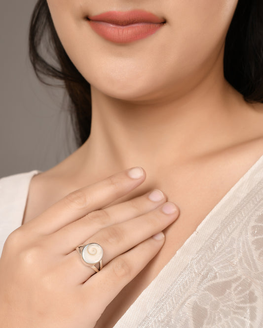 Silver Sea Shell Ring