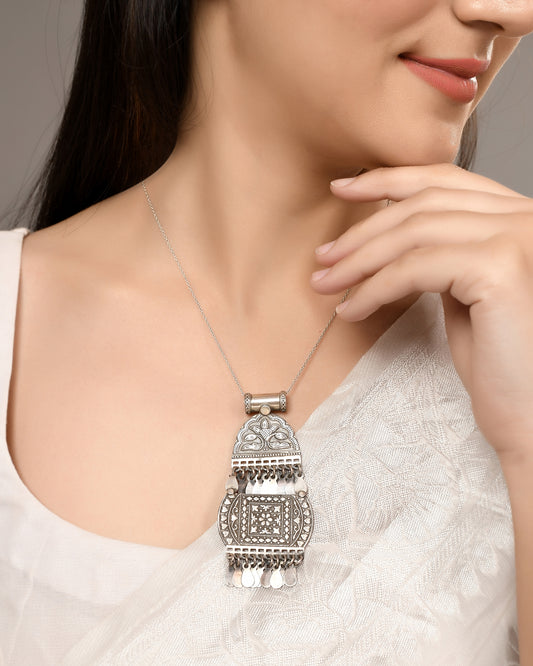Silver Mandala Shringar Pendant