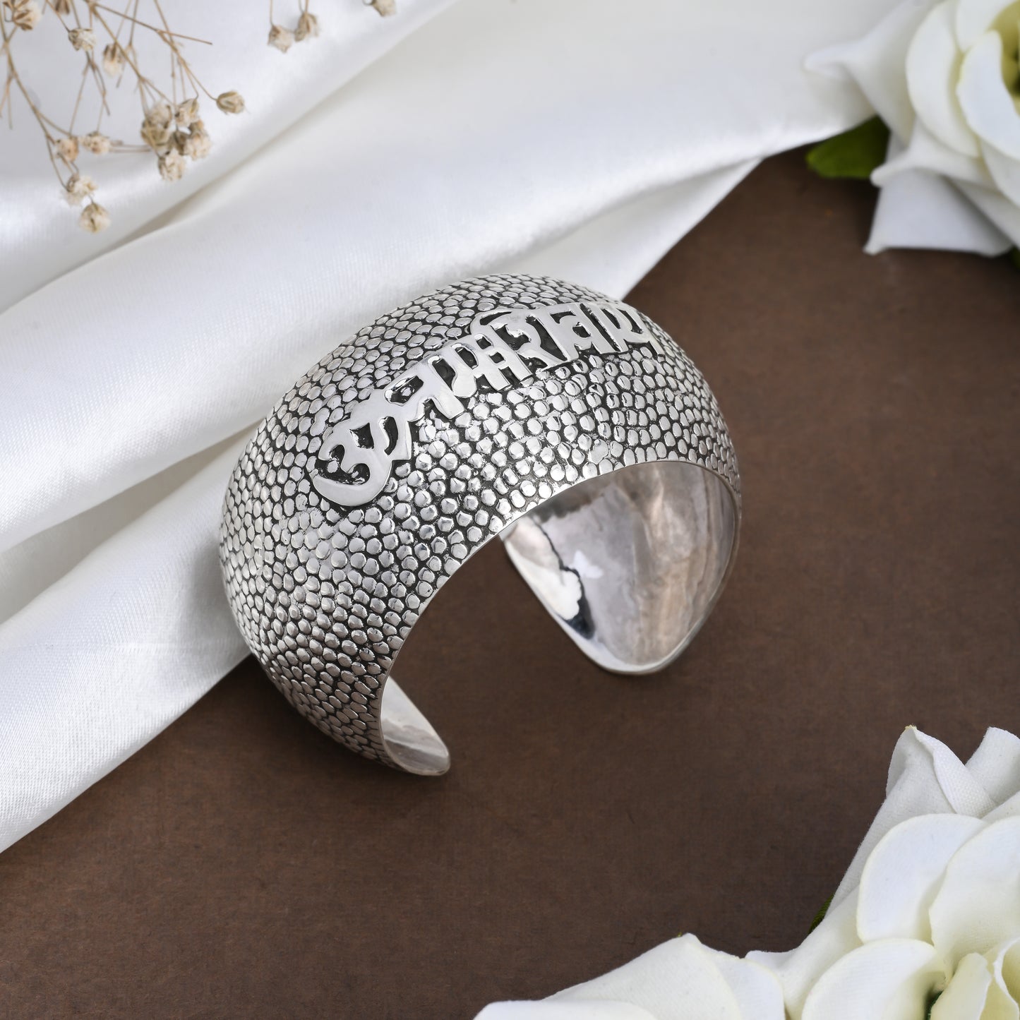 Om Namah Shivaay Divine Silver Kada Bangle