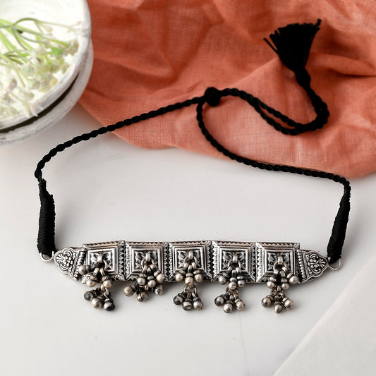 Silver Mandala Bells Choker/Necklace