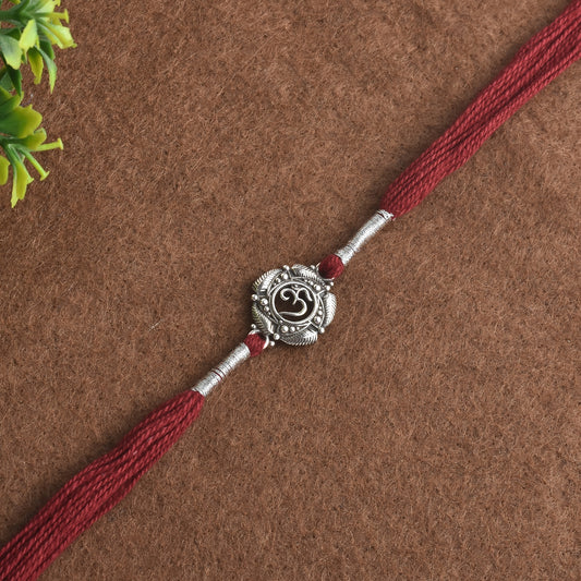 Silver Om Grace Rakhi
