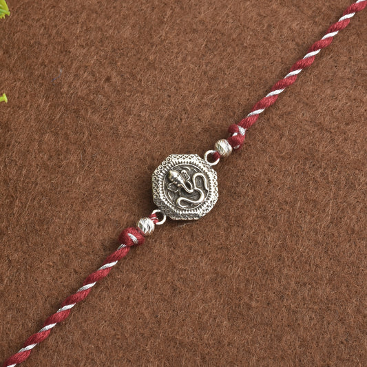 Silver Om Ganesha Rakhi