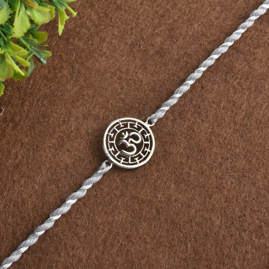 Silver Om Aura Rakhi