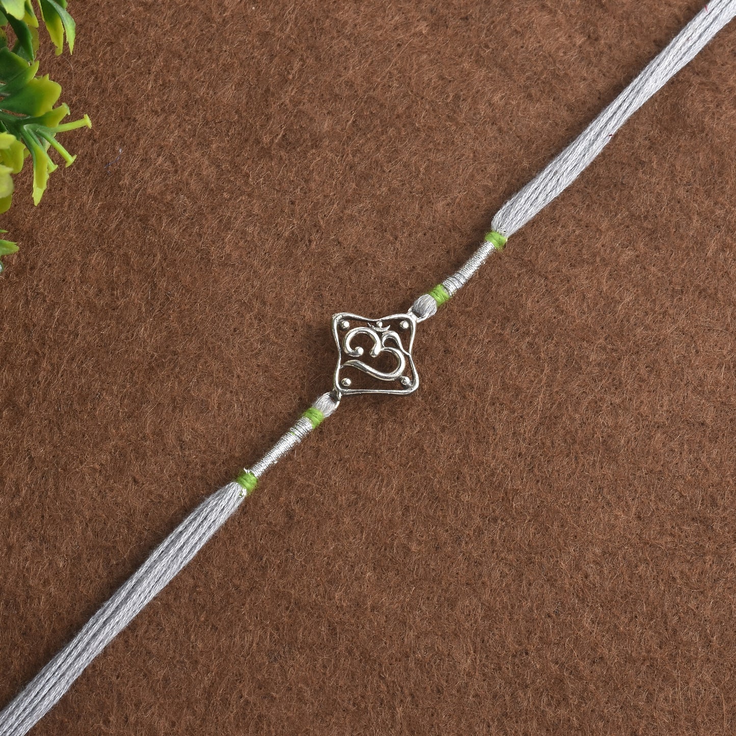 Silver Om Symbol Rakhi