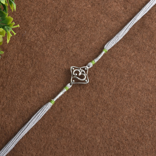Silver Om Symbol Rakhi