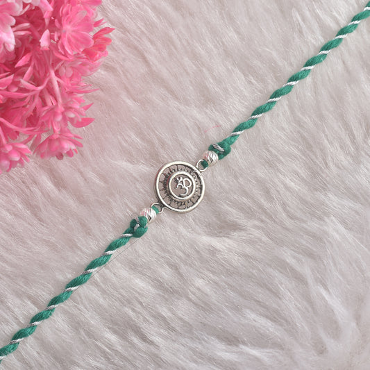 Silver Om Charm Rakhi