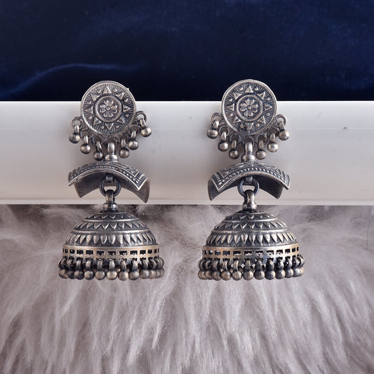 Floral Mandala Bells Jhumka Earrings