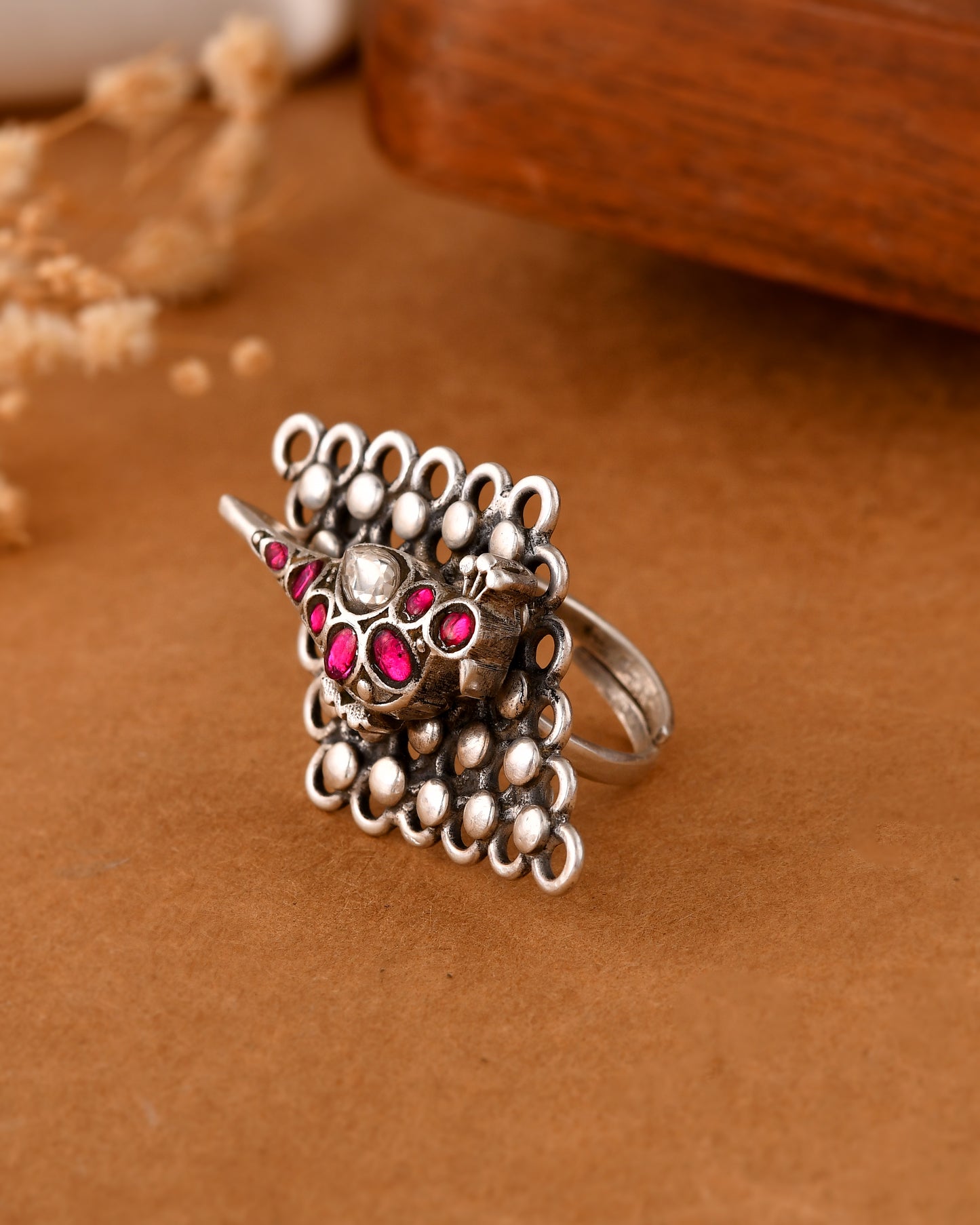 Silver Filigree Work Bird Ring