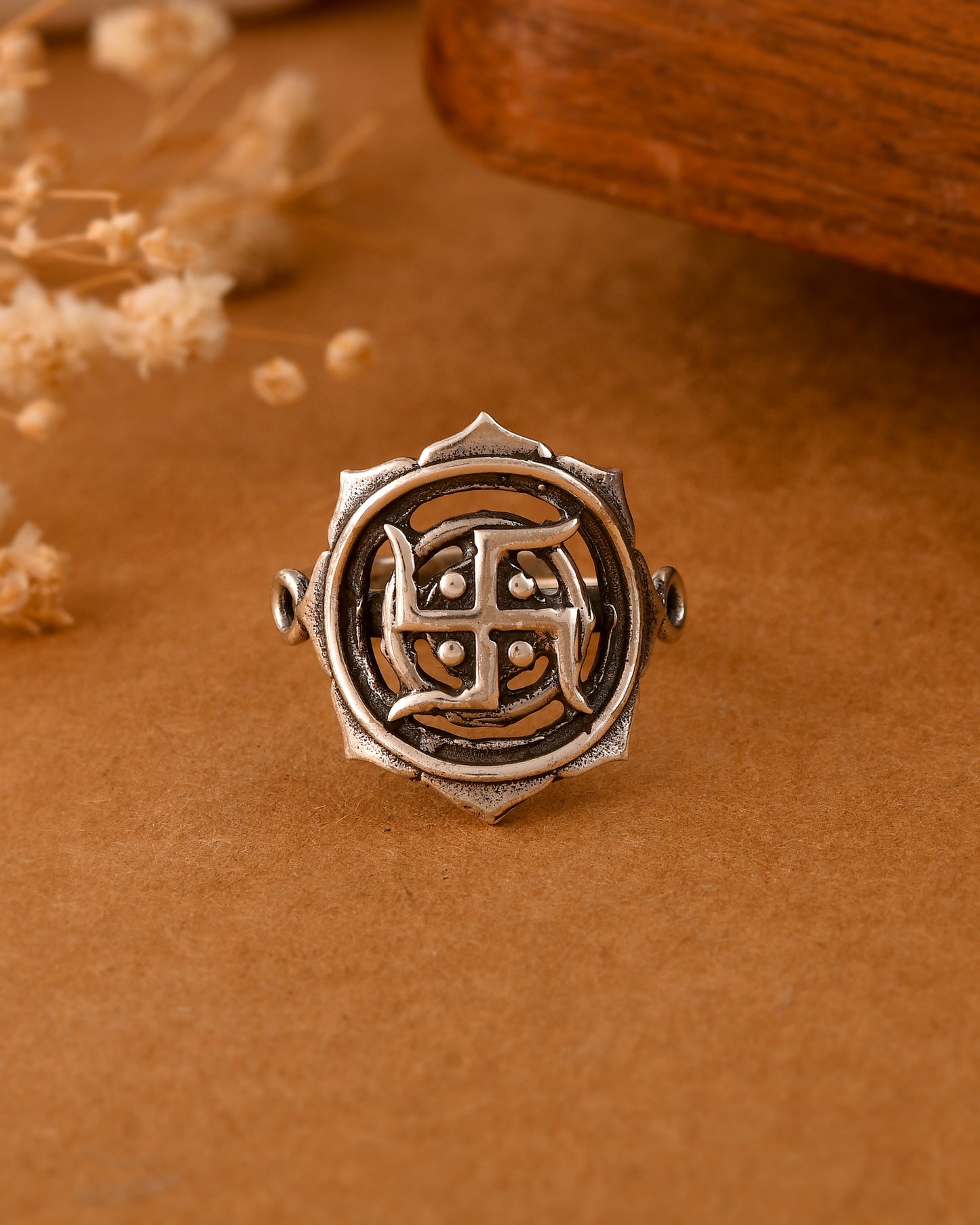 Silver Swastik Ring