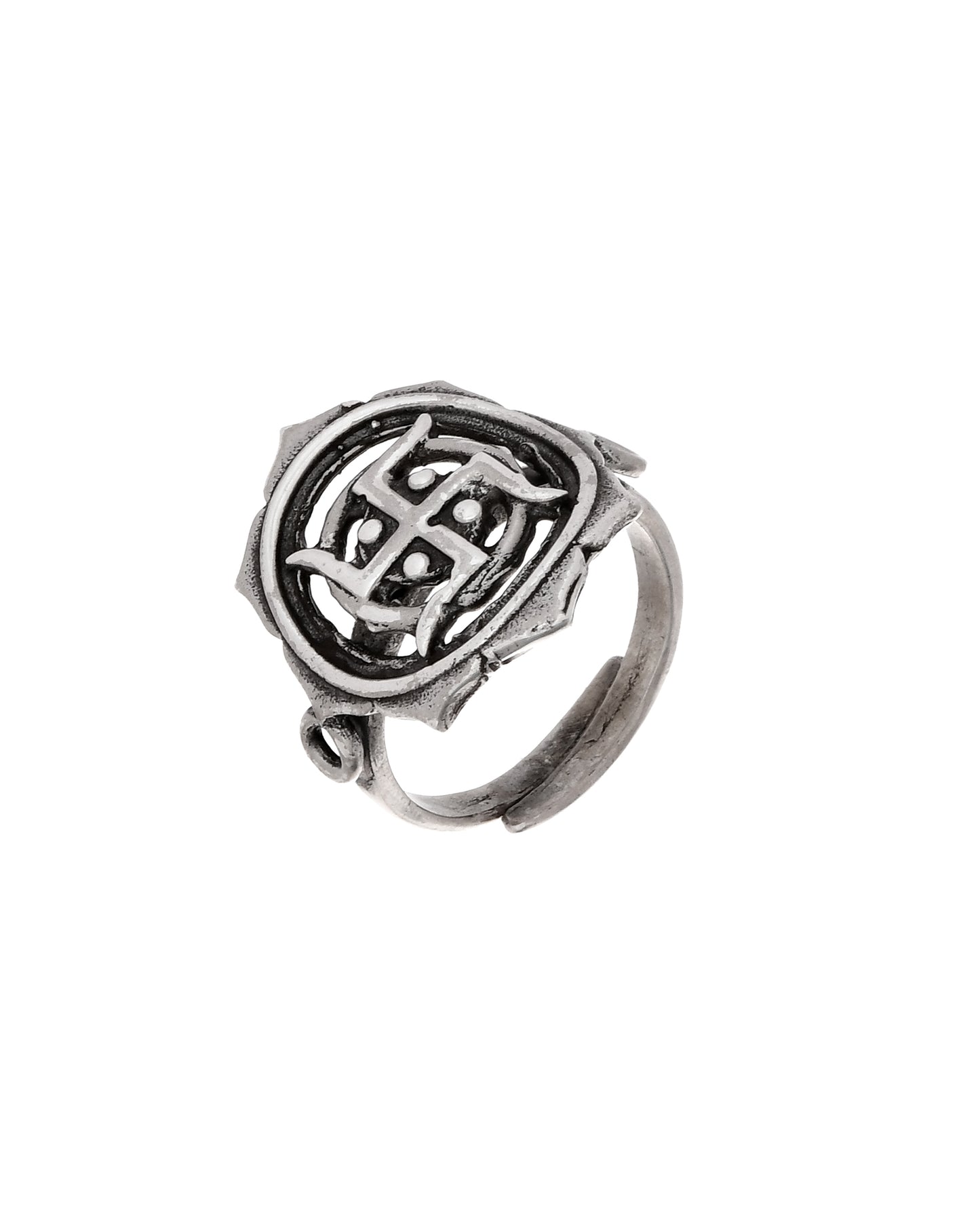 Silver Swastik Ring