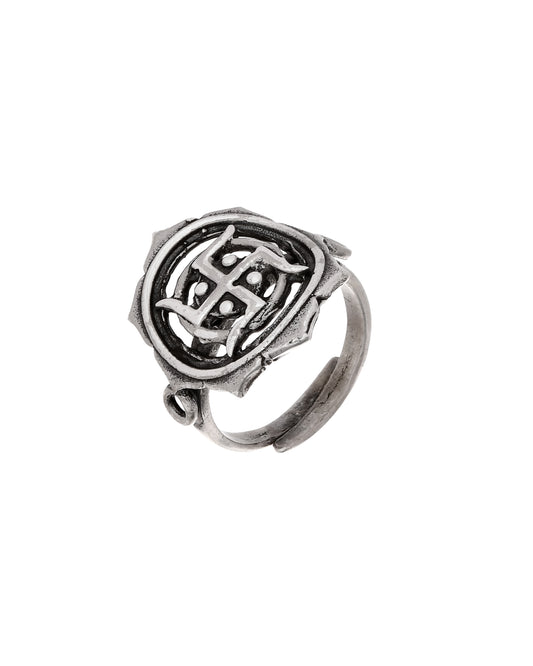 Silver Swastik Ring