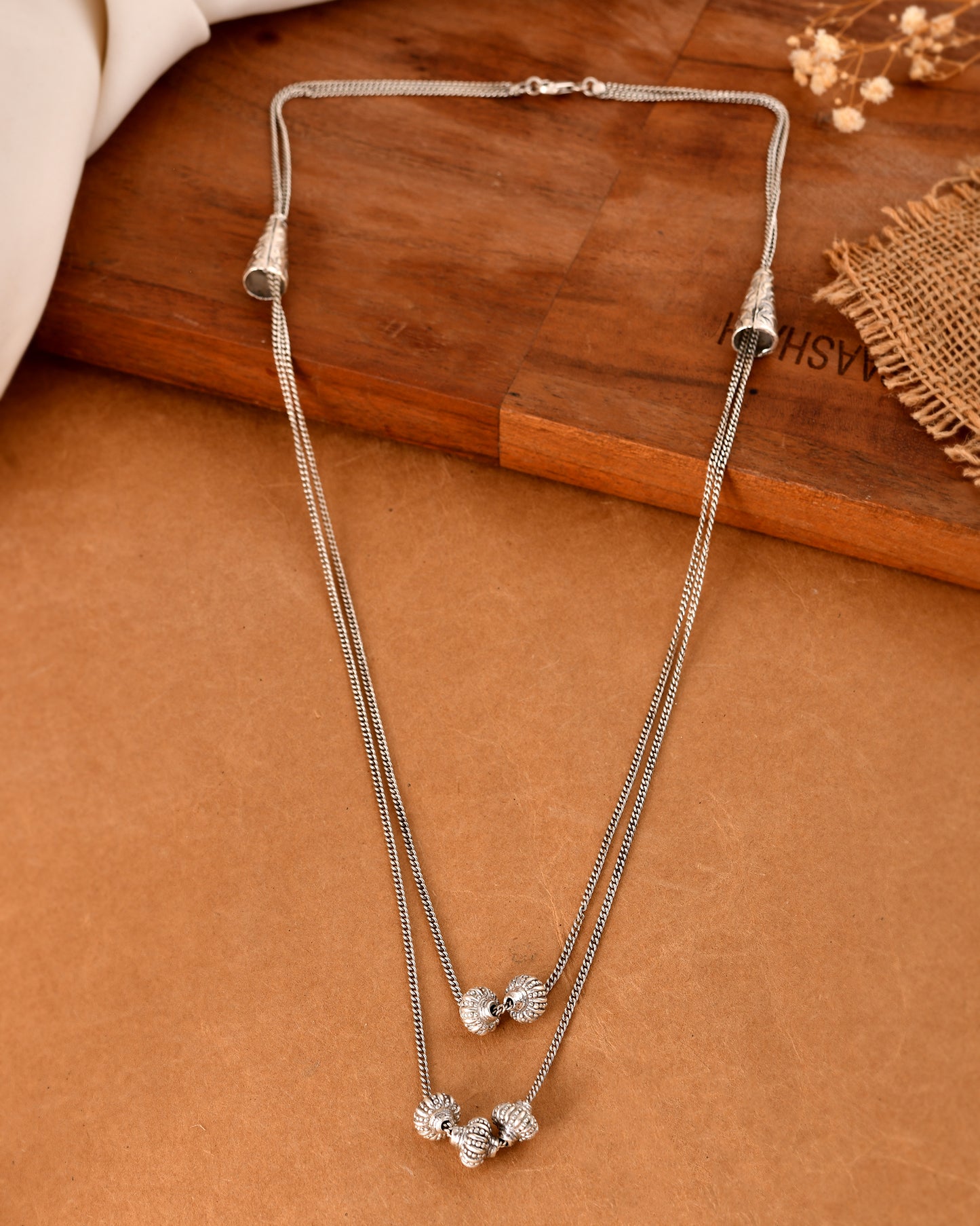 Silver Rava Balls Necklace