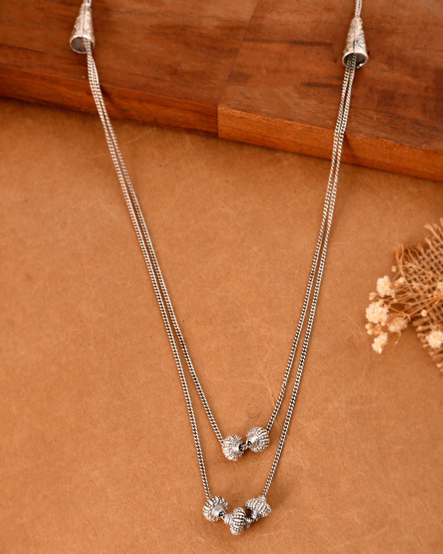 Silver Rava Balls Necklace