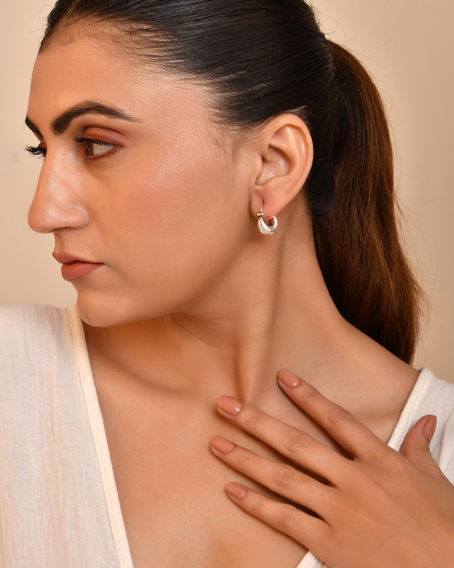 Silver Plain Murki Earrings( Pair)