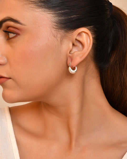 Silver Plain Murki Earrings( Pair)