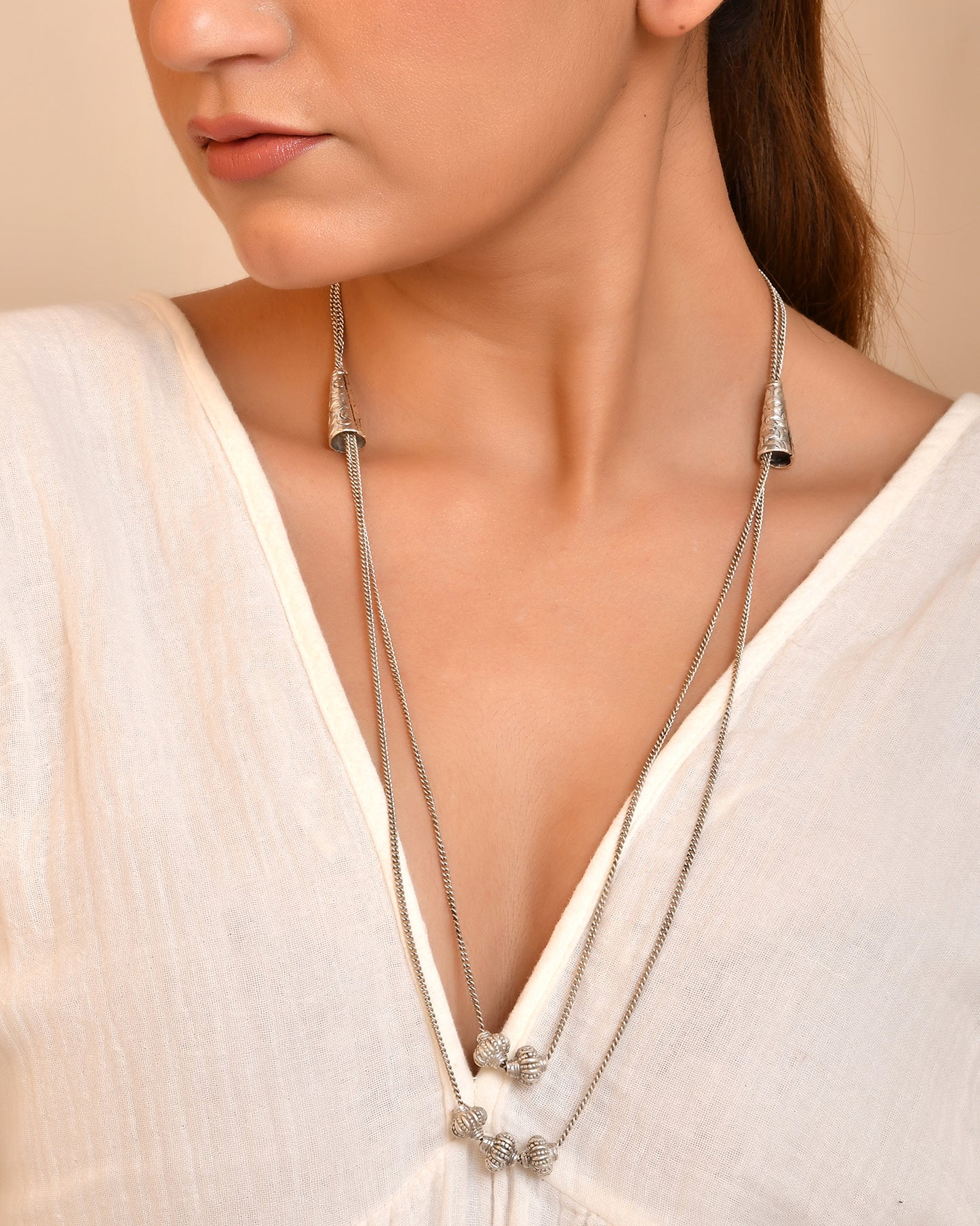 Silver Rava Balls Necklace