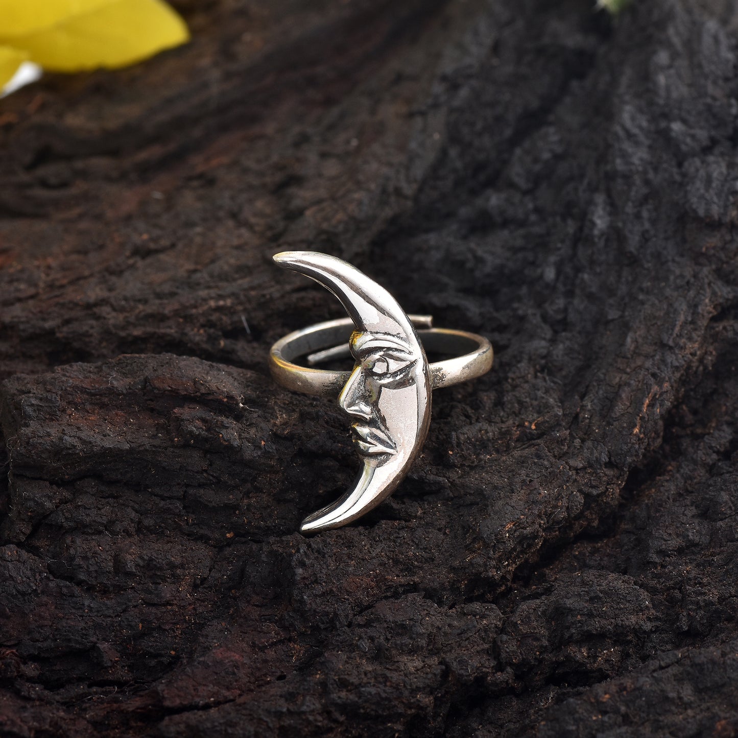Silver Crescent Moon Ring