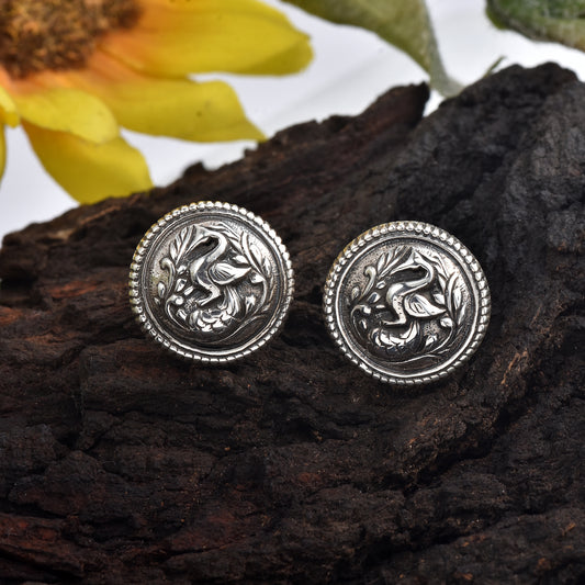 Silver Swan Mandala Toerings