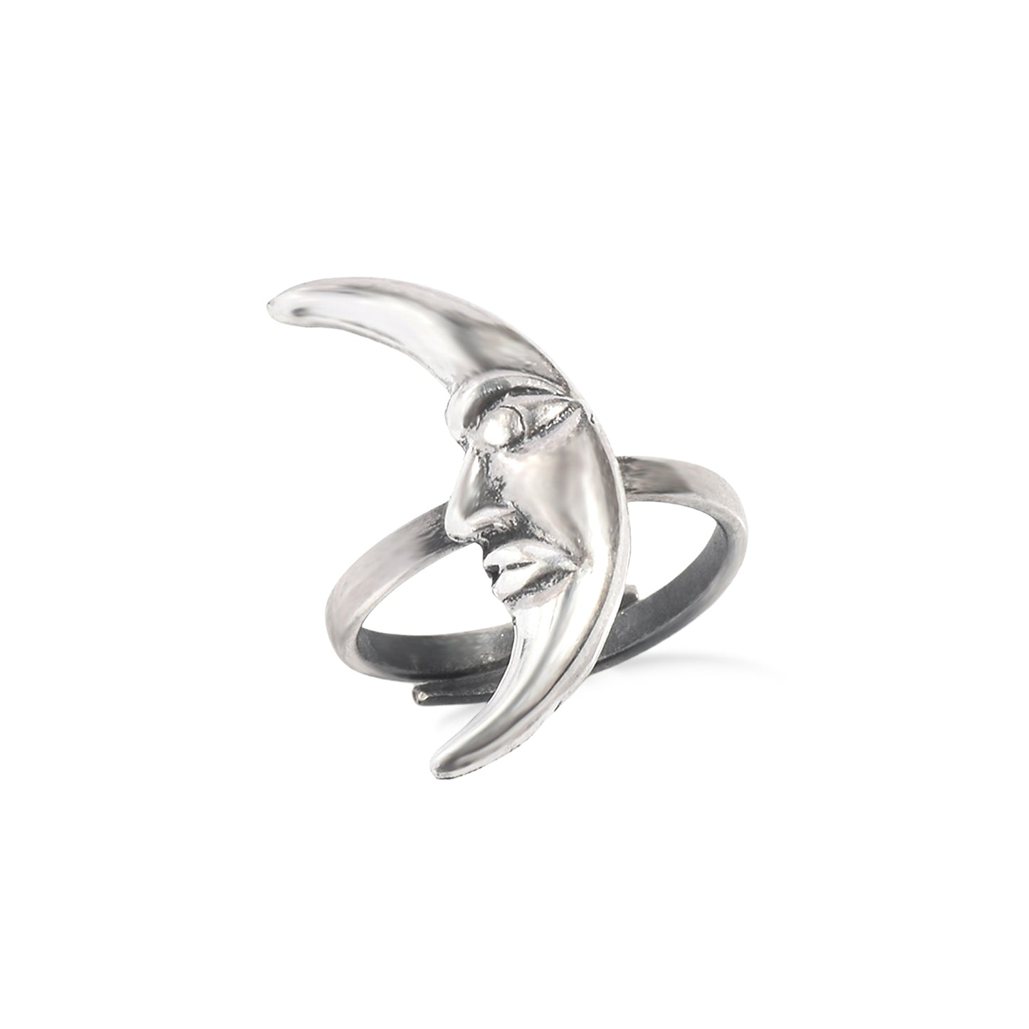 Silver Crescent Moon Ring