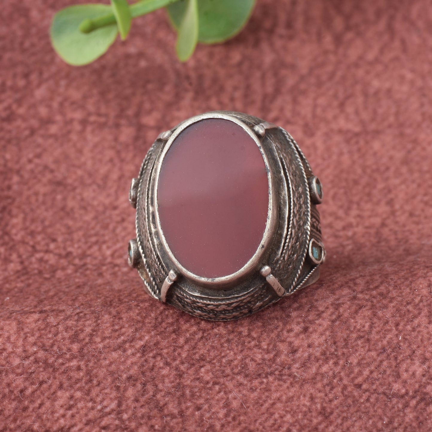 Silver Red Onyx Openable Box Ring